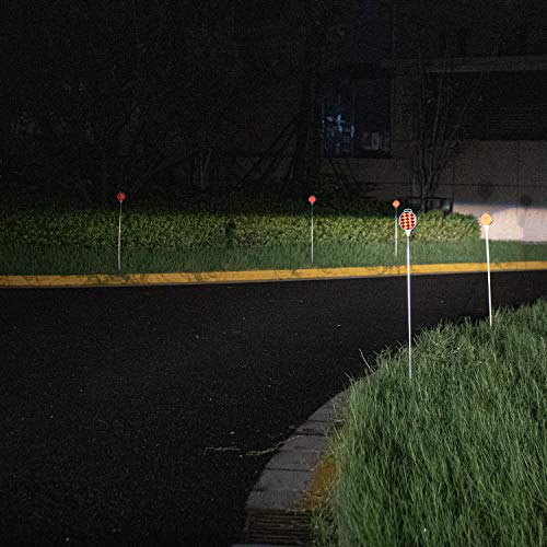 CZC AUTO Red Reflective Driveway Markers 37.5-inch Double Sided Metal Post Driveway Reflectors for Easy Visibility at Night or Any Weather 8 Pack