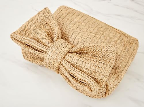 Image of BRYCTSISEN Women Straw Beach Clutch Purse Handbag Summer Elegant Vacation Style Shoulder Bag Crossbody Bag