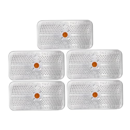 Homoyoyo 5 Piezas desecante gran deshumidificador reutilizable seco deshumidificadores paquetes de sílice absorbente de humedad Absorbedores de humedad para seguro caja de aluminio Naranja
