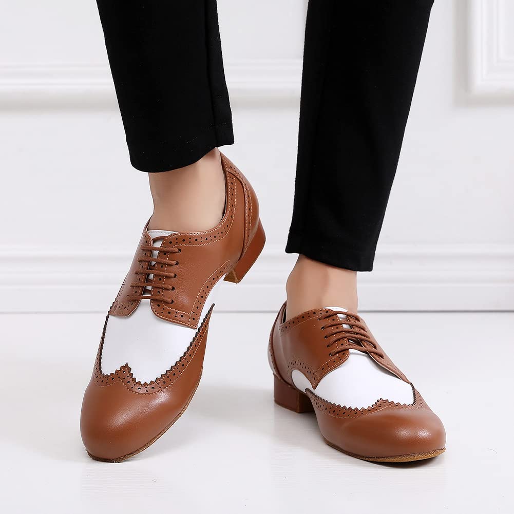SWDZM Tanzschuhe Herren Standard Latein Niedriger Absatz Tango Salsa Ballsaal Übungsschuhe