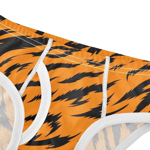 Boys' Underwear Cotton Little Boys Animal Skin Tiger Print Briefs Soft Toddler Underwear 2T-8Y4