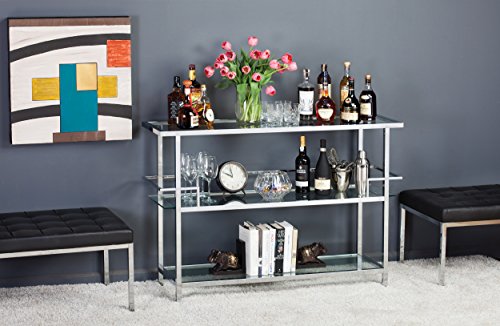 Studio Designs Home Portico Bar In Chrome With Clear Glass, 52", #TOP6