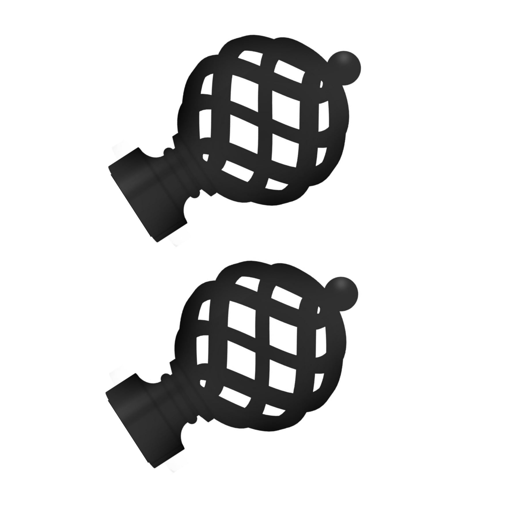 Abc Decor Black Curtain Pole Finials Swish Elements Titan, For 28Mm Diameter Poles (Black)