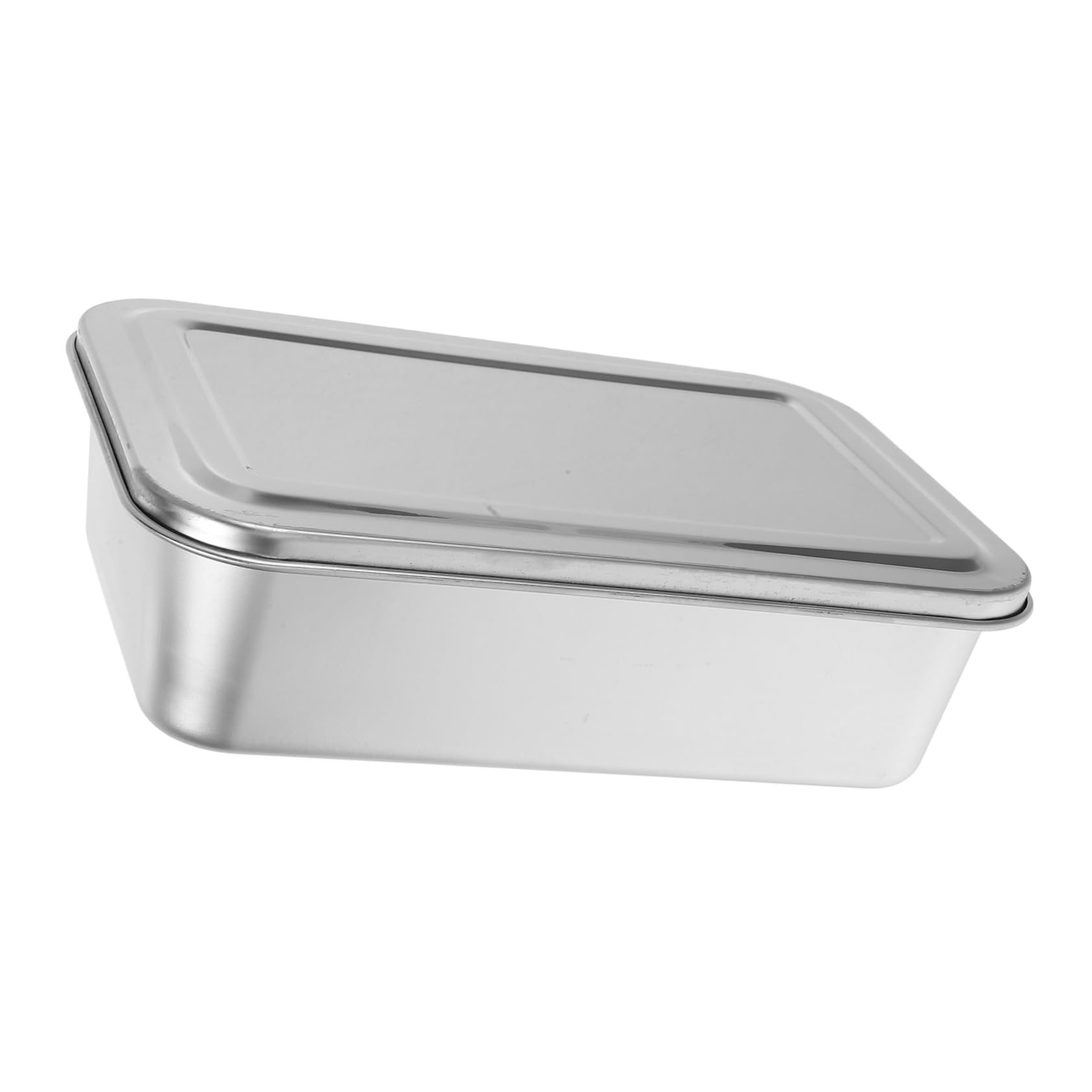 VICASKY Rectangular Stainless Steel Baking Tray with Lid Cake Dish for Tiramisu Desserts and Easy Storage Sleek Design Optimized Dimensions Effortless Transport