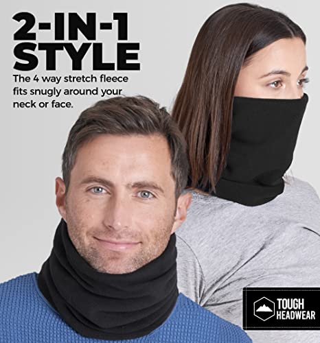 Neck Warmer - Winter Fleece Neck Gaiter & Ski Tube Scarf For Men & Women - Cold Weather Face Cover, Mask & Shield For Running, Skiing, Snowboarding - Ultimate Comfort, Thermal Retention (Black) #TOP5