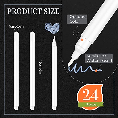 24 Pieces Fabric Sewing Marking Pens Disappearing Erasable Ink Fabric Marker Pen Water Soluble Ink For Quilting, Dressmaking, Marking And Tracing Tools (White) #TOP1