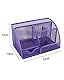 EasyPAG 7 Fächer Metall Schreibtisch Organizer Stiftehalter Stiftköcher Vielseitig Utensilienschalen Büro Organisation Zubehör Ablage mit Schublade,Violett