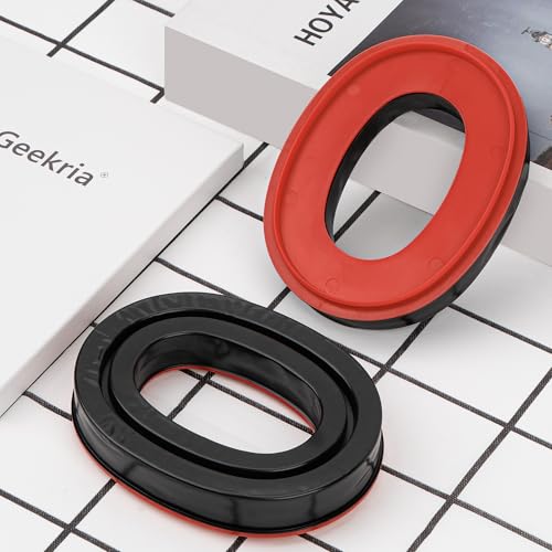Geekria Gel Ear Pads para 3M WorkTunes (90541, 90542, 90543, 90544) / Peltor Sport (Tactical TAC100 / 300 / 500) / ZOHAN (EM033 / 037 / 042) / PROHEAR (032 / 033 / 037) Auriculares (Negro + Rojo) miniatura 5