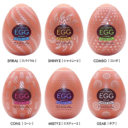 TENGA EGG HARD GEL SET I テンガ エッグ ハードゲル セット 1 スパイラル / シャイニー2 / コンボ 3種類セット 透明 - 画像6