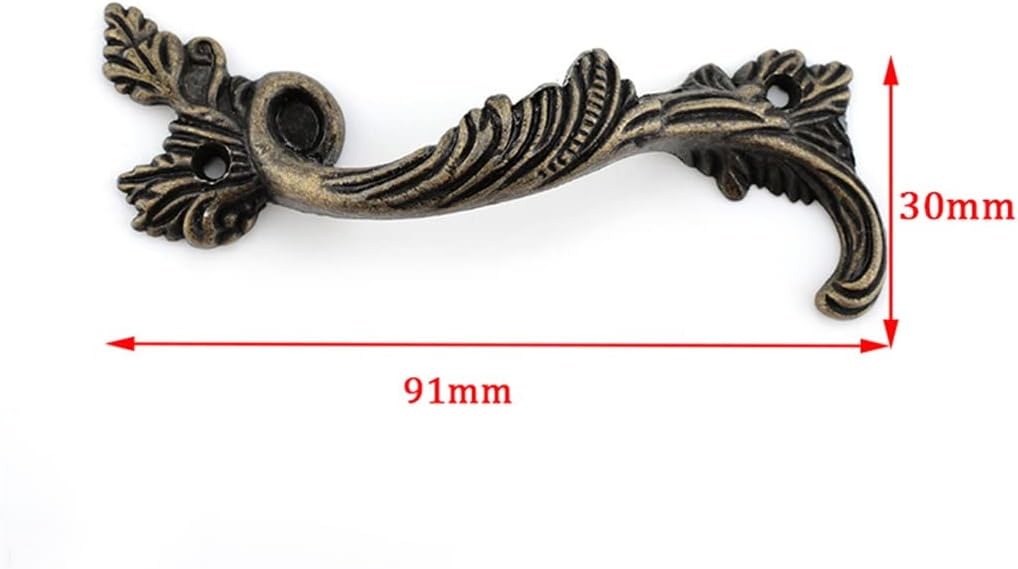 Furniture Handles Leaves Striped Carved Handle Drawer Door Knobs Jewelry Box Cabinet Pulls