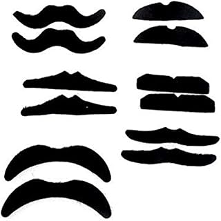 Markbol 12 PCS Adhesive Fake Mustache for Halloween Masquerade Cosplay Makeup【H9790 】