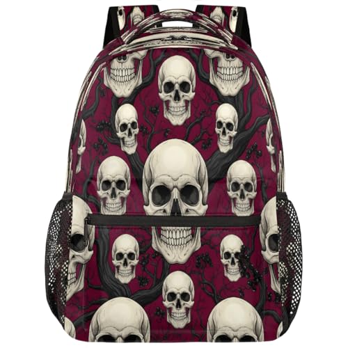 Mochila ligera de calavera para ordenador portátil que alivia el peso escolar