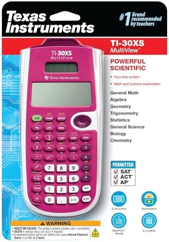 Texas Instruments TI-30XS MultiView Scientific Calculator, Pink