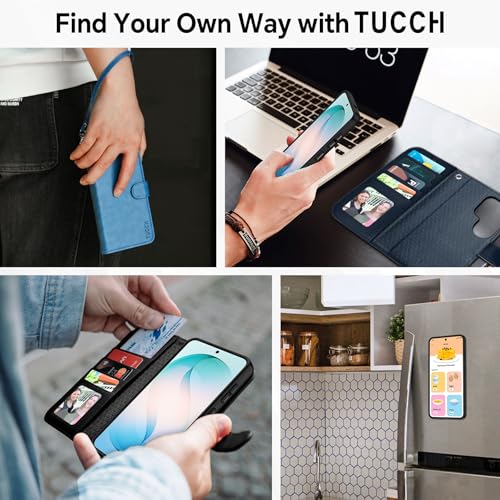 TUCCH Etui pour Galaxy S26 Ultra 5G, 2-en-1 Détachable Dragonne Coque Cuir Synthétique, Housse [Blocage RFID] Portefeuille Protection Fonction Support pour Galaxy S26 Ultra (6,9" 2026) - Violet Foncé