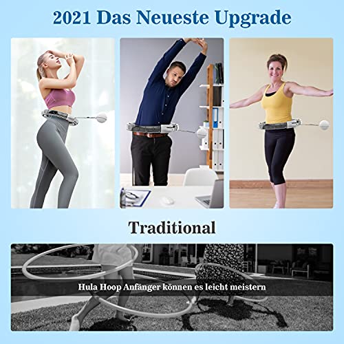 Foto von KISSCAT Smart Hula Hoop Für Gewichtsverlust und Fitness, Hoola Hoop mit Massagenoppen und Intelligentes Zählen, Hullahub Reifen für Kinder Erwachsene für Sport/Zuhause/BüRo/Bauchformung