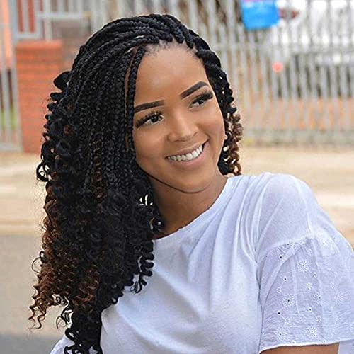 7 Packs Crochet Box Braids Curly Ends 10 Inch Crochet Braids Box Braid Crochet Hair For Black Women (10 Inch, 2#) #TOP6