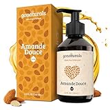 GoNaturals&reg; Huile Amande Douce -250ml- 100% Pure & Press&eacute;e &agrave; Froid - Sans Hexane ni Parfum - Huile Corporelle Hydratante pour le Corps, Visage, Cheveux, Ongle, B&eacute;b&eacute;, Sweet Almond Oil