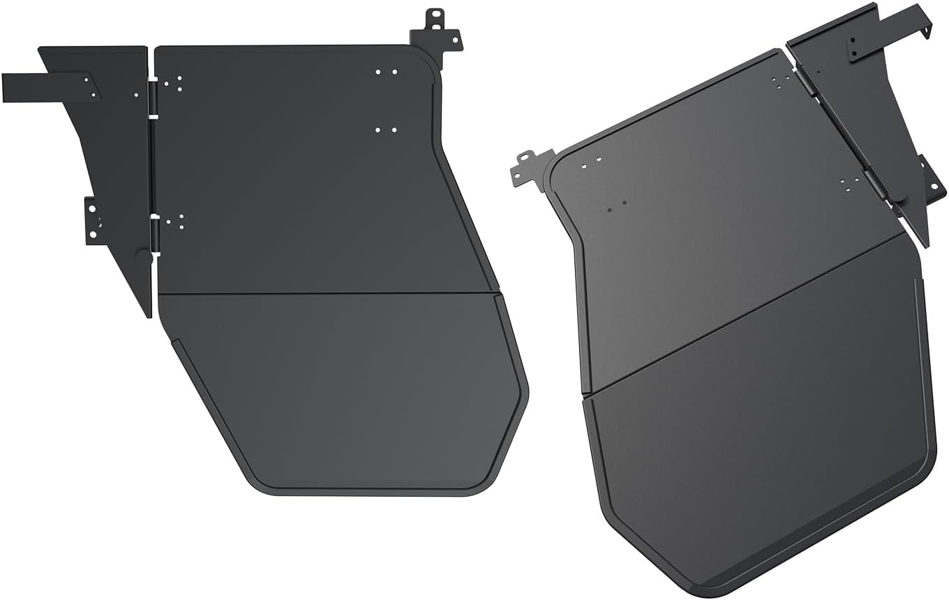 Half Doors for Can-Am Defender MAX, Aluminum Rear Half Door Panels for Can-Am Defender MAX HD7 HD8 HD9 HD10 2017-2026 Accessories, Powder-Coated Black, Mounts to OEM Door Frames(2PCS)