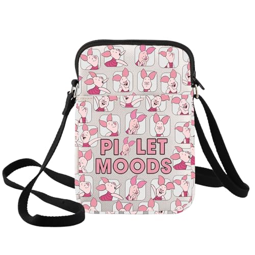 BWWKTOP Funny Pig Crossbody Purse Cartoon Pig Moods Inspired Gift Cartoon Pig Shoulder Bag Piglet Merchandise