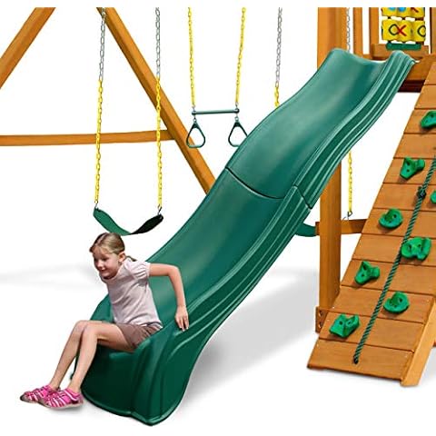 Swing-N-Slide WS 5033 Olympus Wave Slide Plastic Slide for 5' Decks, Green Cover