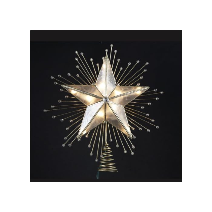 Buy KSA 10" Lighted Capiz Star with Beaded Sunbursts Christmas Tree