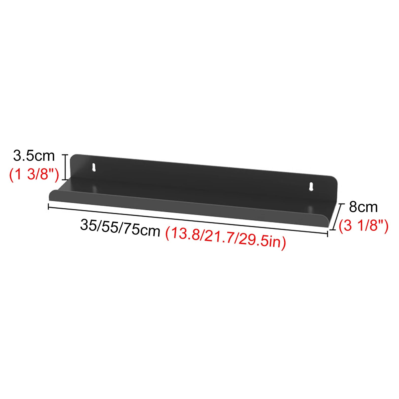 Organizador de esmaltes de uñas de Pared: Estante Organizador de 55 cm para esmaltes, perfumes y aceites Esenciales. Elegante decoración Negra para el hogar y el salón.