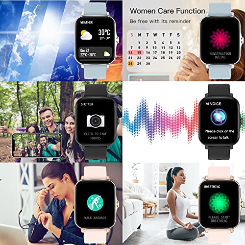 Smart Watch (Answer/Make Call), Life Waterproof Fitness Watch With Blood Pressure Heart Rate Spo2 Sleep Tracker Voice Control, Sports Smart Watches For Women Men For Android Ios Phones (Black) #TOP5