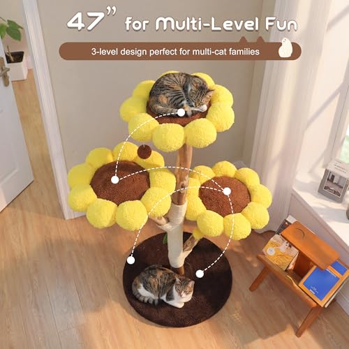 Árbol para gato moderno para interiores 27.2"L x 18.9"W x 34.6"H miniatura 6