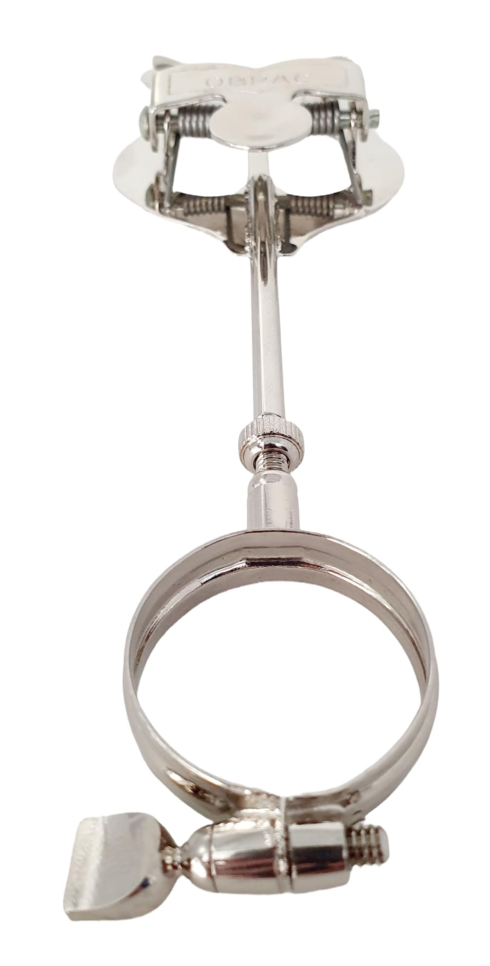 ROCKSTAR MUSIC - Atril de Lira Marcha Requinto y Clarinete, R1211 de Metal para fijar al cuerpo, porta partituras para Instrumento de Viento, con argolla, color Plateado