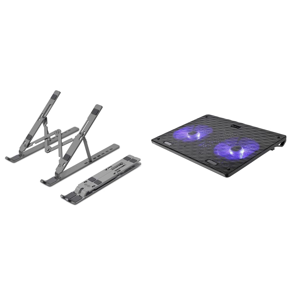 ZEBRONICS Aluminium Alloy Laptop Stand, Compatible with 915.6 inch Laptops &, ZEBNC3300 USB