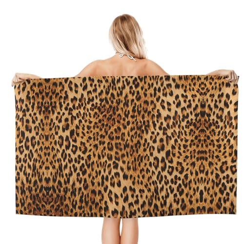 Serviette de bain microfibre léopard absorbante pour voyage et douche - 3