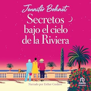 Diseño de la portada del título Secretos bajo el cielo de la Riviera (Secrets Beneath a Riviera Sky)