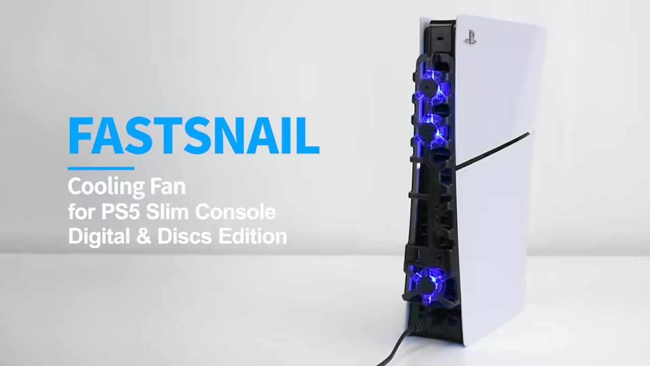 FASTSNAIL Cooling Fan for PS5 Slim Console, Quiet Cooling System
