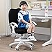 Chaise d'étude ergonomique pour enfants, chaise d'apprentissage pivotante, chaise de bureau réglable en hauteur avec support lombaire et pédale amovible, chaise de bureau, coussin de bosse, chaise d'o