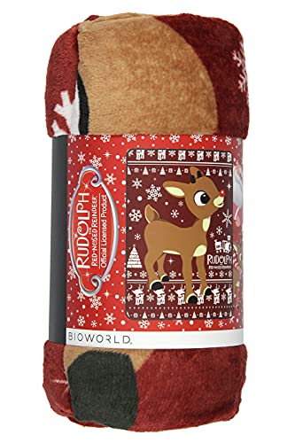 Rudolphtherednosedreindeersoftplushfleecethrowblanket45x60  Urban Country Home Decor Rudolph the red nosed reindeer soft plush fleece throw blanket 45 x 60  urban country home decor