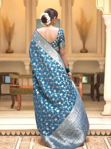 Image of Yashika Women's Pure Kanjivaram Silk Saree Soft Banarasi Style Wedding With Blouse Piece | Saree For Women | New Sari