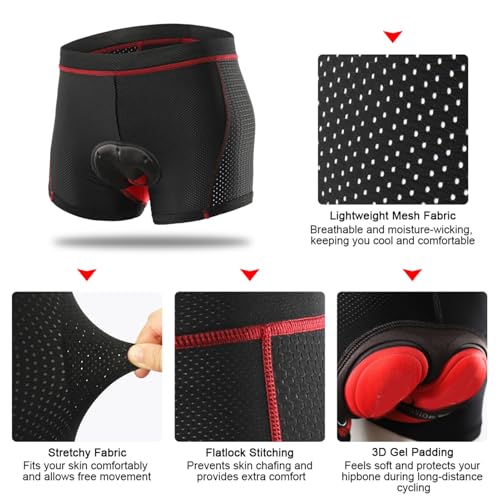 Shorts ciclismo acolchonados 3D para hombre S miniatura 2