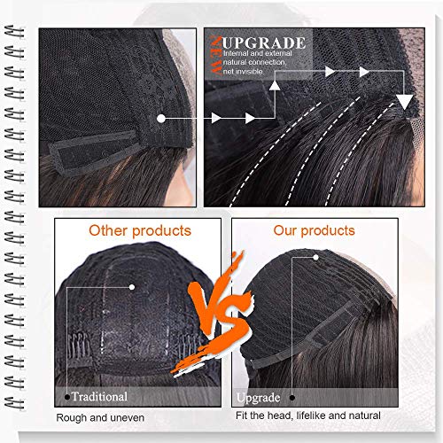 Vigorous Long Straight Black Wigs For Women Synthetic Black Wig Middle Part Hairline Natural Looking Daily Party Wear Full Wig 28 Inches Heat Resistant Fiber Hair(1B) #TOP3