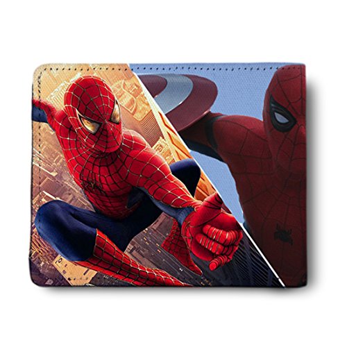 Image of ShopMantra Boys Wallet | Spiderman Wallet | Durable Faux Leather Superhero Bi-Fold Wallet for Teens & Adults | Gifts idea for Kids Boys