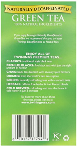 Twinings Tea Green Tea, Decaf, 20 Ct #TOP5