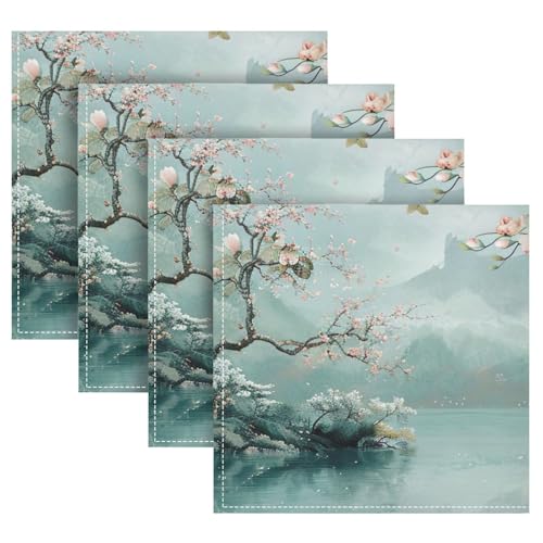Servilletas de tela Qilmy Cherry Blossoms 20x20 in x4 miniatura 1