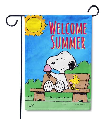 Flagology PEANUTS Welcome Summer Snoopy & Woodstock Garden Flag 12 x 18 Officially Licensed PEANUTS Summer