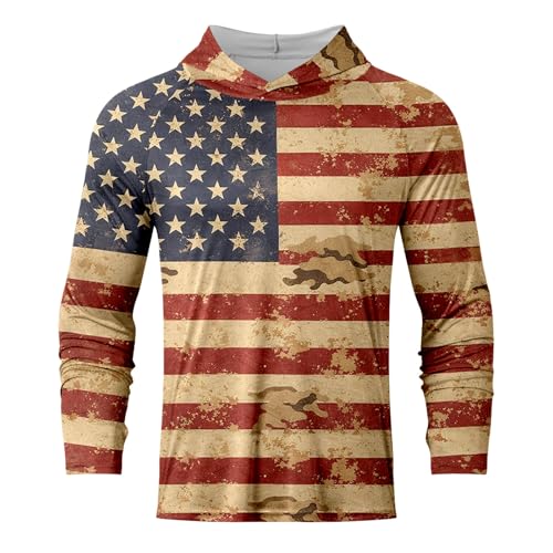 Sweat à capuche léger patriotique avec fermeture éclair pour homme pull décontracté imprimé