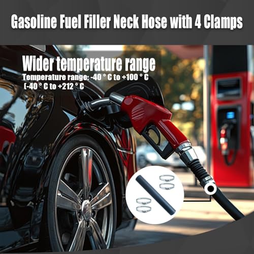Gasoline Fuel Filler Neck Hose,(inner Diameter 1.5 Inches, Length 15 7/8 Inches), Straight Tank Hose with 8 Clamps 2 Pcs by HTYPX - Image 8