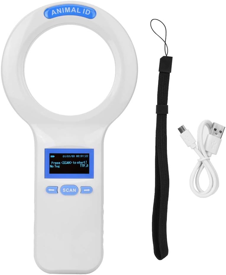 Cryfokt Pet Microchip Scanner 134.2Khz Animal ID Reader 1000 Storage USB Rechargeable for Dogs Cats