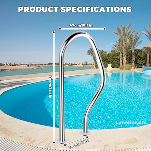 Pasamanos de piscina de acero inoxidable para piscinas de interior/exterior, riel antideslizante de entrada y salida para spa y parque acuático