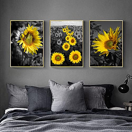 Art affiche et impressions style nordique fleurs noir et blanc