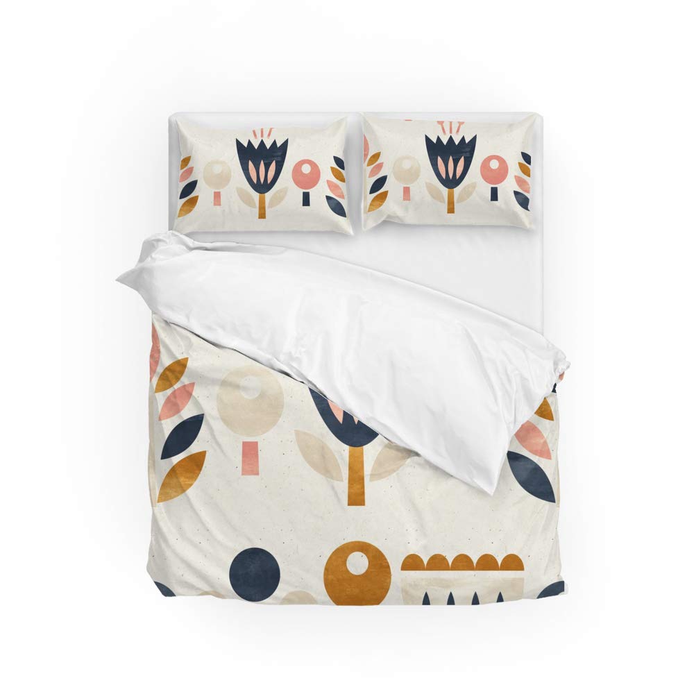 Housse de couette scandinave résistante au rétrécissement et décoloration 3 pièces