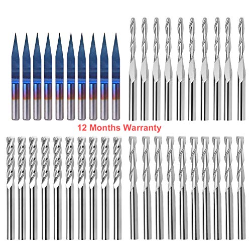 40Pcs End Mill Bits Set 1/8