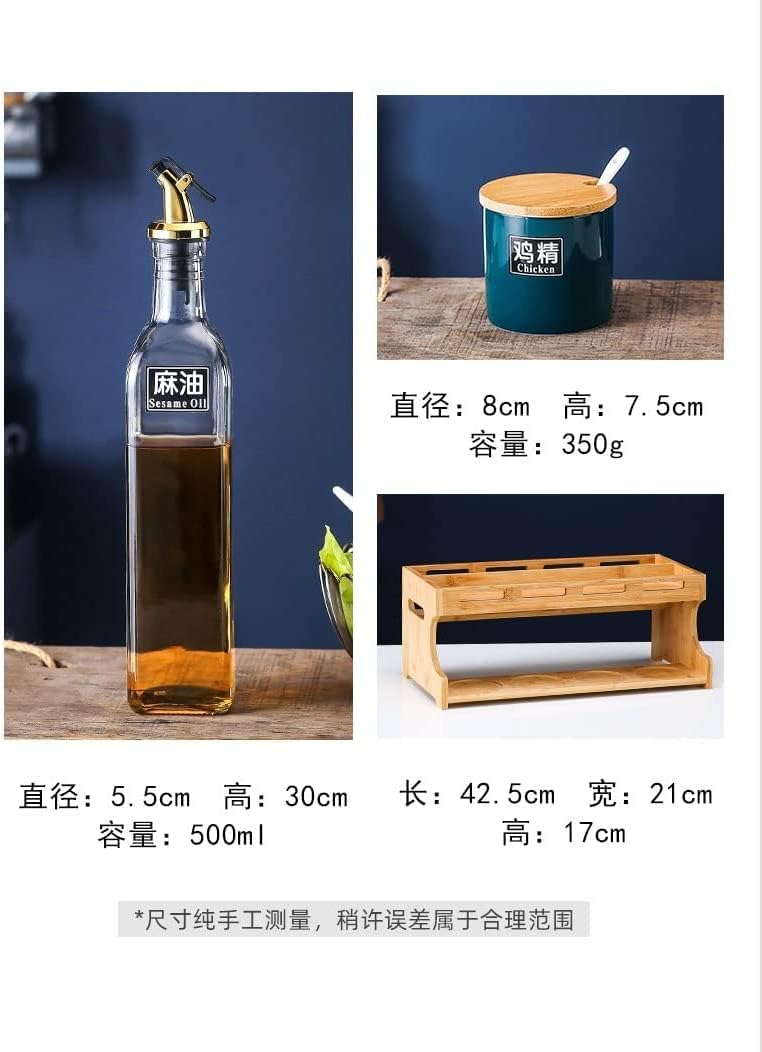 Olive Oil and Pepper Shakers Set Sauce Bottle Dispenser Seasoning Organizer Rack (Color : A, Size : 1 Set)